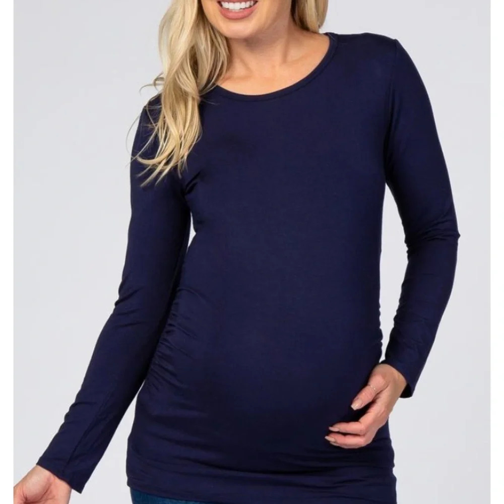 Pinkblush long sleeve ruched fitted Maternity‎ Top